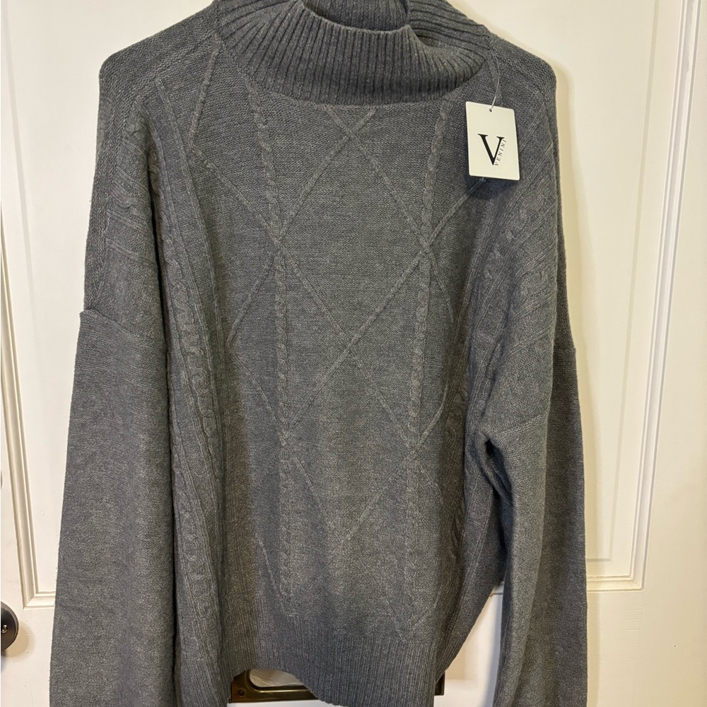 Venini Gray Textured Turtleneck Sweater for Men
